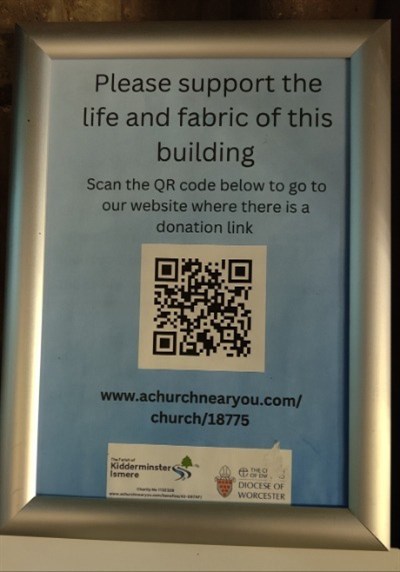 A poster with a QR code