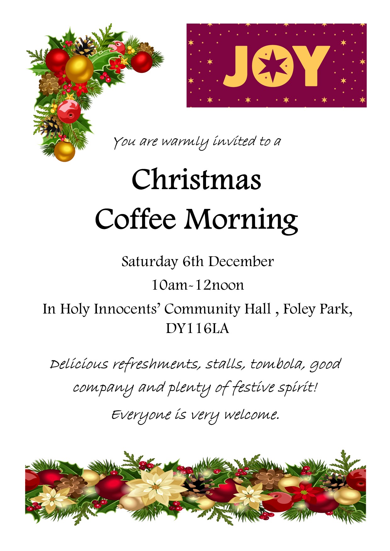 Christmas coffee morning poste
